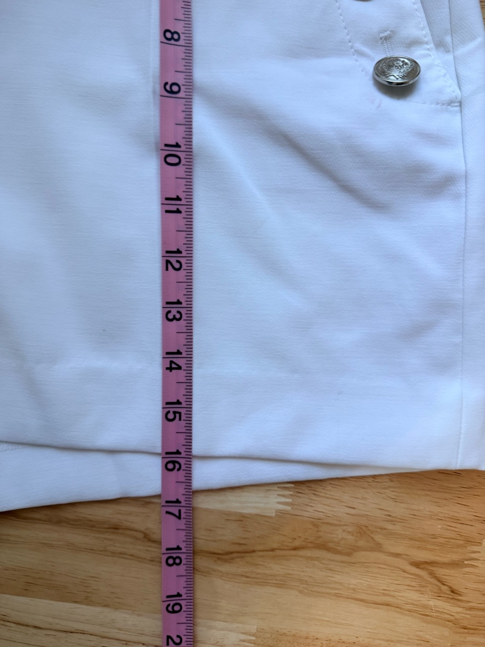 White House Black Market White High-Waist Buttoned Sailor Shorts - Picture 7 of 7